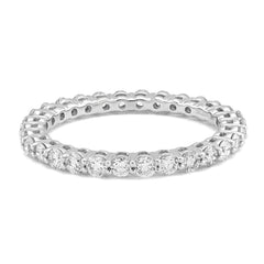 14k White Gold 1.0CTW Iced Out Lab Diamond Womens Band 1.8gm