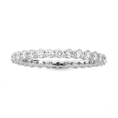 14k White Gold 1.0CTW Iced Out Lab Diamond Womens Band 1.8gm