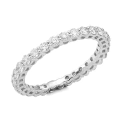 14k White Gold 1.0CTW Iced Out Lab Diamond Womens Band 1.8gm