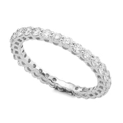14k White Gold 1.0CTW Iced Out Lab Diamond Womens Band 1.8gm