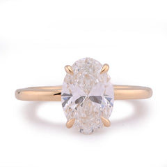 14k White Gold 2.34CTW Centre Oval Solitaire Women Lab Diamond Wedding Ring 3.4gm