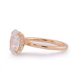 14k White Gold 2.34CTW Centre Oval Solitaire Women Lab Diamond Wedding Ring 3.4gm