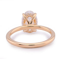 14k White Gold 2.34CTW Centre Oval Solitaire Women Lab Diamond Wedding Ring 3.4gm
