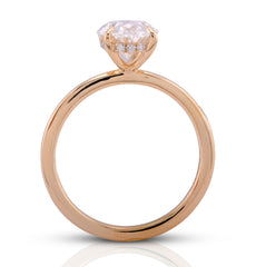 14k White Gold 2.34CTW Centre Oval Solitaire Women Lab Diamond Wedding Ring 3.4gm