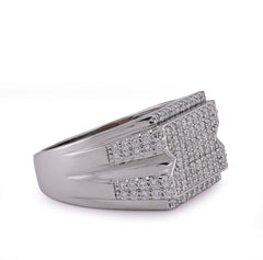 925 SS 1.18CTW Men Rectangle Diamond Cut Lab Diamond Pinky Ring 6gm