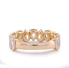 14k Yellow Gold Pear/Tear Drop Shape 3.75CTW Lab Diamond Womens Ring Band 4.6gm