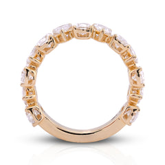 14k Yellow Gold Pear/Tear Drop Shape 3.75CTW Lab Diamond Womens Ring Band 4.6gm