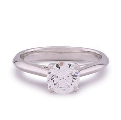 14k White Gold 1CTW Round Diamond Centre Women Lab Ring 3.3gm