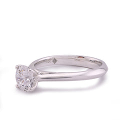 14k White Gold 1CTW Round Diamond Centre Women Lab Ring 3.3gm