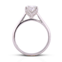 14k White Gold 2CTW Centre Pear/Tear Drop Solitaire Lab Diamond Women Ring 3.6gm