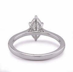 14k White Gold 1CTW Marquise Centre Solitaire Lab Diamond Women Ring 2.9gm