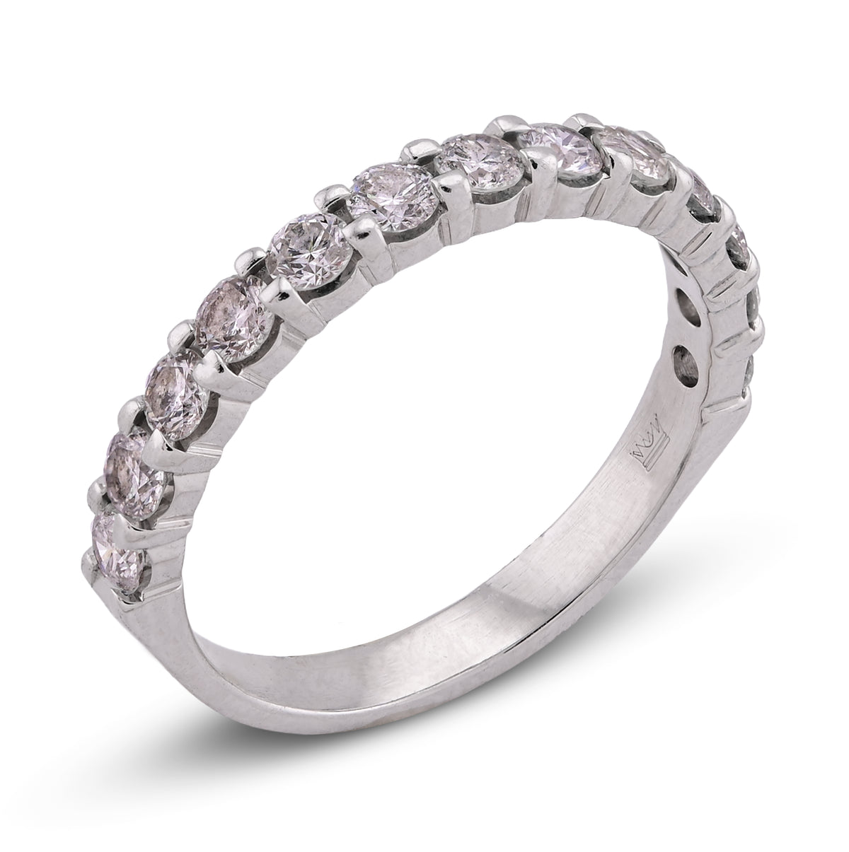 14k White Gold 1.5CTW Round Lab Diamond Women Band 2.1gm