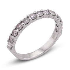 14k White Gold 1.5CTW Round Lab Diamond Women Band 2.1gm