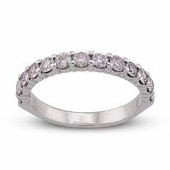 14k White Gold 1.5CTW Round Lab Diamond Women Band 2.1gm