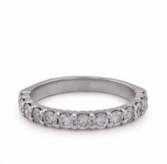 14k White Gold 1.5CTW Round Lab Diamond Women Band 2.1gm