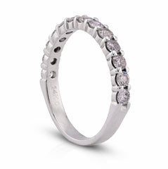 14k White Gold 1.5CTW Round Lab Diamond Women Band 2.1gm