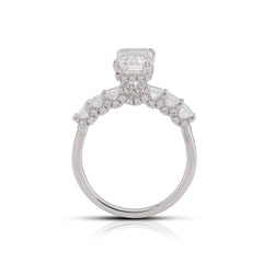 14k White Gold 3.62CTW Princess Cut Centre Solitaire Lab Diamond Women Ring 3.9gm