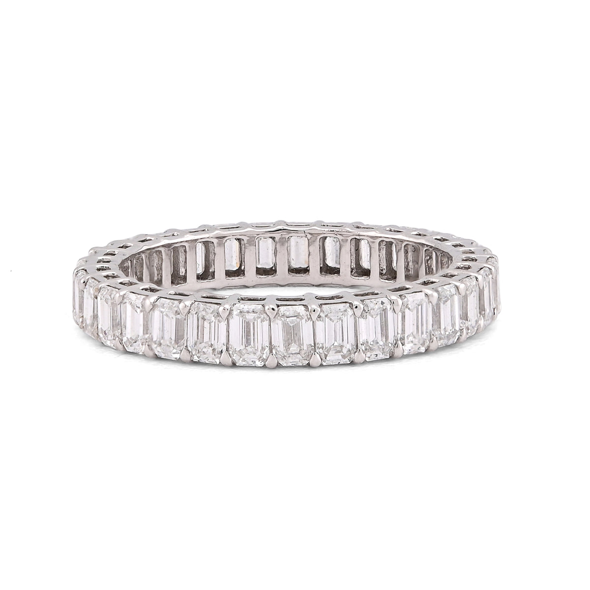 14k White Gold 2.5CTW Emerald All Iced Lab Diamond Women band 2.3gm