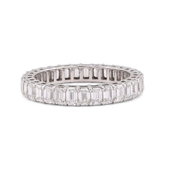 14k White Gold 2.5CTW Emerald All Iced Lab Diamond Women band 2.3gm