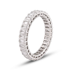 14k White Gold 2.5CTW Emerald All Iced Lab Diamond Women band 2.3gm