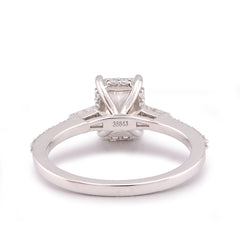 10k White Gold Centre Radiant Solitaire 1.53CTW Lab Diamond Baguette/Round Women Ring 2.5gm