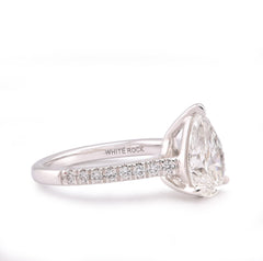 14k White Gold 2.25CTW Pear/Tear Drop Solitaire Centre Women Lab Diamond Ring 3.9gm