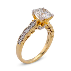 14k Yellow Gold 2.28CTW Centre Round Solitaire Lab Diamond Women Ring 4.9gm