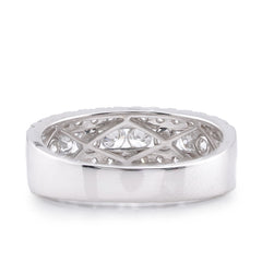10k White Gold 2.02CTW 3-Row Round Lab Diamond Men Band 4.4gm