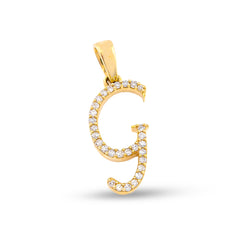 10k Yellow Gold 0.8g 0.12CTW Natural Diamond Initial "G" Letter Pendant Charm