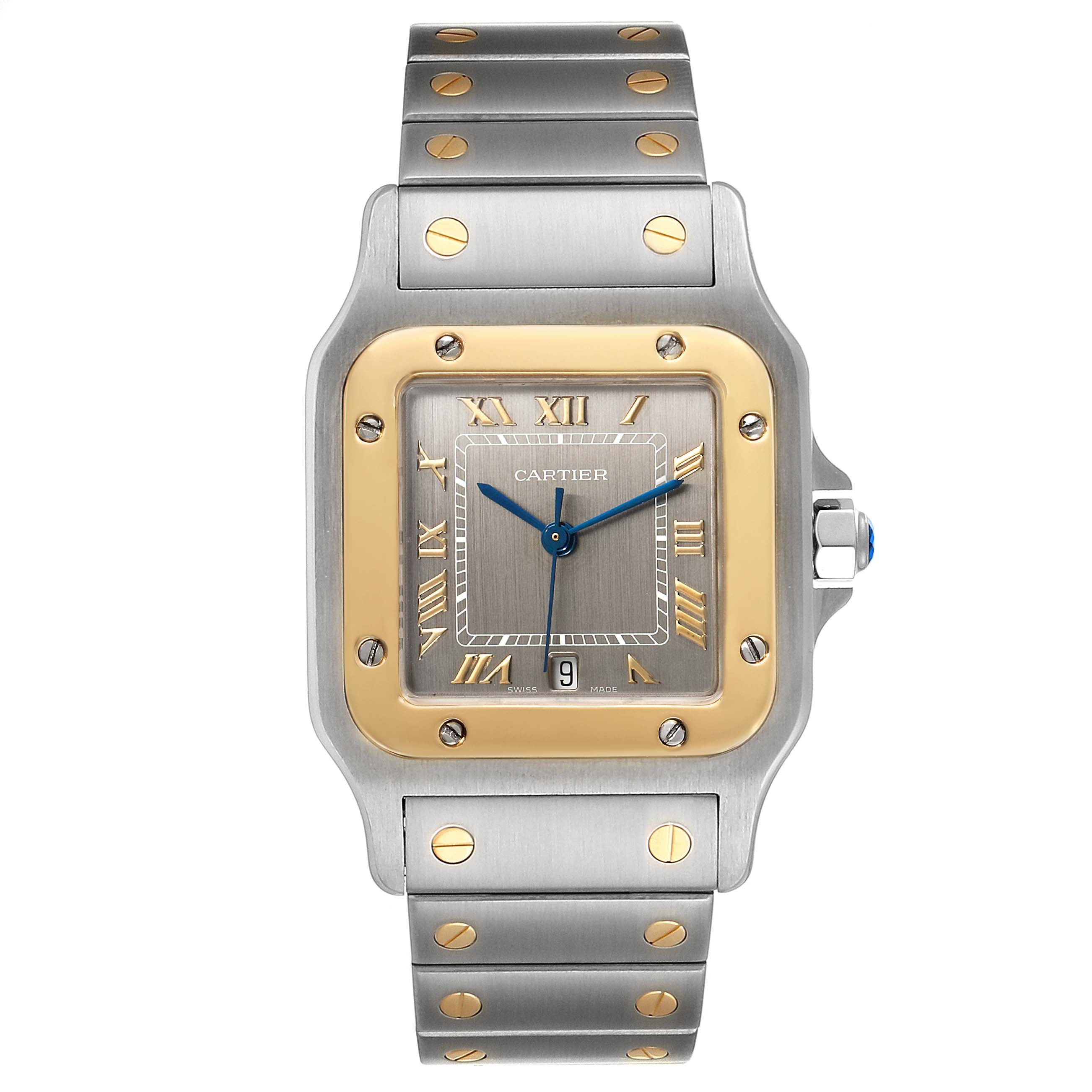 Cartier Santos Galbee 29mm 2 Tone Yellow Gold & Stainless Steel Watch 76817