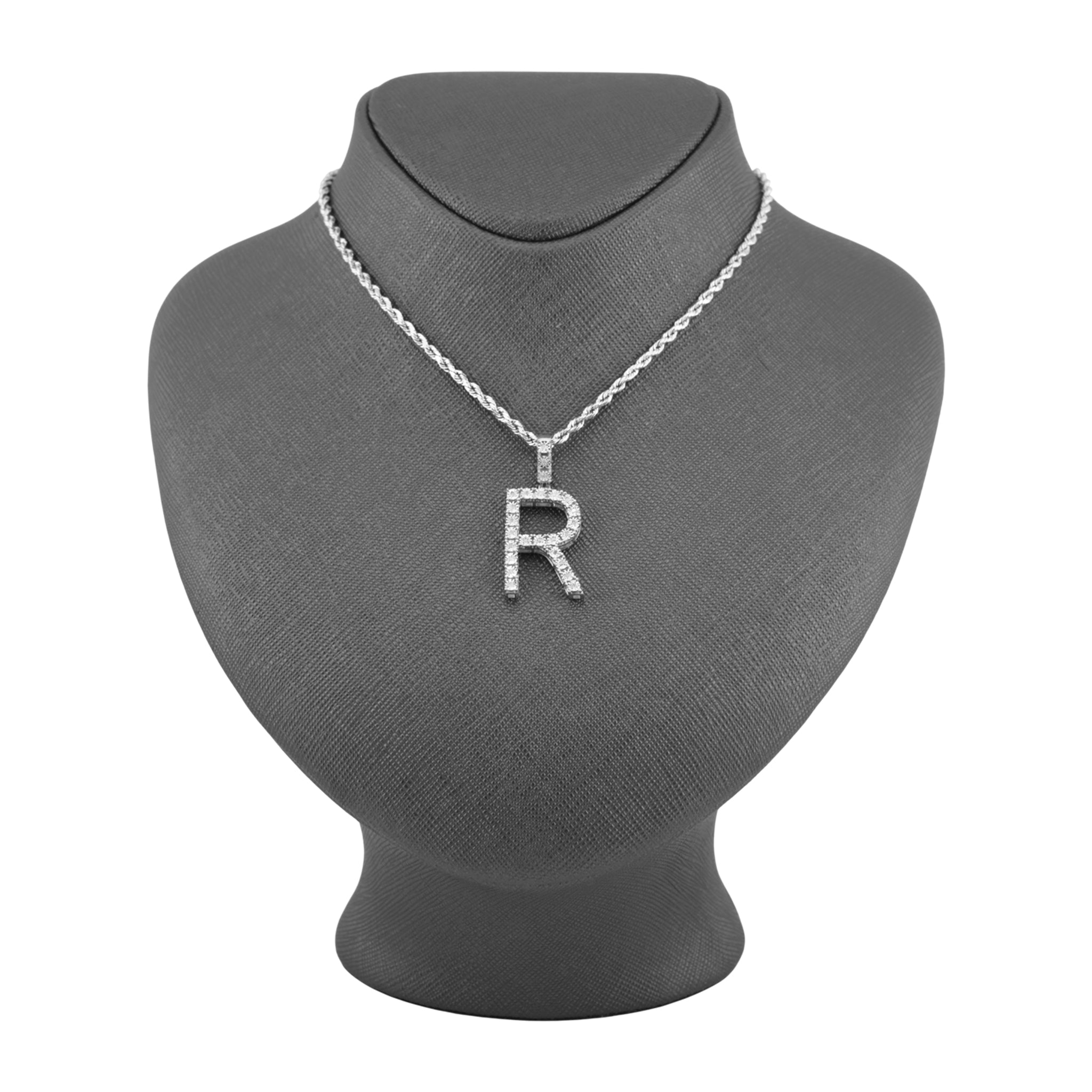 925 Silver Real Natural Diamonds 2 Grams All Initial Alphabets Pendant Letter Charm