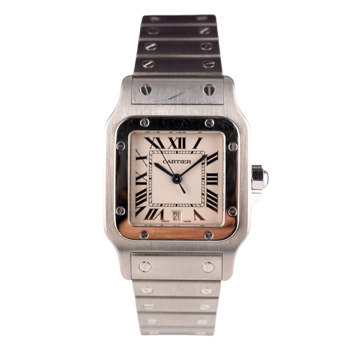 Cartier Santos Galbee 29mm Silver Dial Stainless Steel Watch 1564