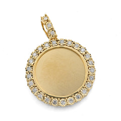 10k Yellow Gold 0.24CT Natural Diamond Round Medallion Memory Pendant 3.8g Charm
