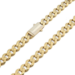 8MM Mens 30g 1/10th 10k Yellow Gold Bonded 925 Cuban Link Chain 22 Inch Necklace