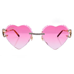 Cartier Glasses 2.5CTW Natural Diamond Pink Heart Yellow Gold Wires C-Decor Glasses 29.7g
