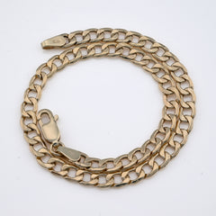 Pure 10k Yellow Gold 4MM 8 Inch 2.3gms Flat Cuban Bracelet For Mens Womens