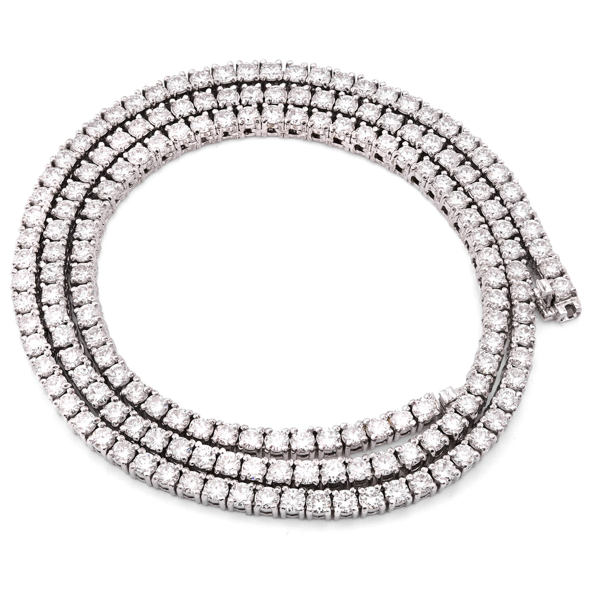 2.7MM 925 Sterling Silver 9 CTW Lab Diamond Tennis Chain 16 Inch 18.2gm Necklace