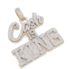 10k Yellow Gold 4.96CTW Pure Diamond "Cash Is King" Pendant Solid Back 37g Charm