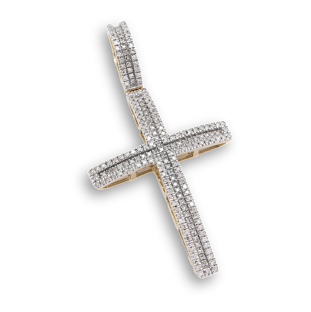 10k Yellow Gold 0.45 CTW Natural Diamond Cross Pendant Religious 4g Charm