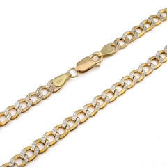 Fine 10k Two-Tone Gold 9.4gms 5MM Diamond Cut Cuban Chain Mens 20 Inch Necklace