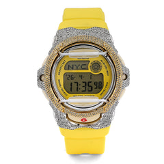Casio G-Shock Baby G BG-169CH Yellow Face and Strap 4.5CT Natural Diamond Women Watch