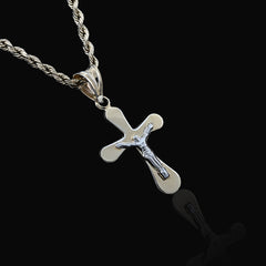 1/10th 10k Gold Bonded 925 Two Tone Cross Crucifix Pendant 0.9gms Unisex Charm
