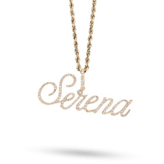 10k Yellow Gold 1CTW Natural Diamond "Serena" Name Pendant 3.1g Custom Charm