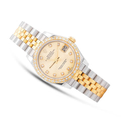 31MM Rolex Datejust 2-Tone Champagne Dial Diamond Bezel Jubilee band Watch