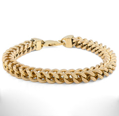 For Mens 8MM Fine 10k Yellow Gold Franco Link Bracelet 33.1grams 9 Inches Armlet