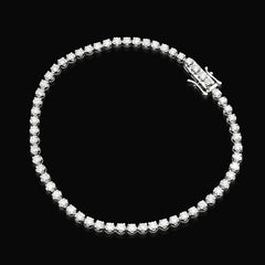 925 Sterling Silver 3.7gms 2 CTW Lab Grown Diamond Tennis Bracelet 7 Inch Armlet