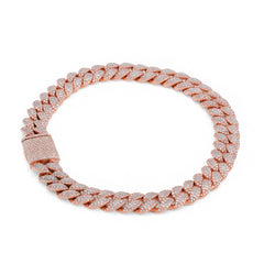10k Rose Gold 8MM Natural Diamond 3.68CTW Cuban Link Mens 8" Bracelet 27.8gm