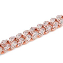 10k Rose Gold 8MM Natural Diamond 3.68CTW Cuban Link Mens 8" Bracelet 27.8gm