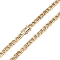 4.5MM 10k Yellow Gold 5 CTW Natural Diamond Tennis Chain 20 Inch 21.9gm Necklace