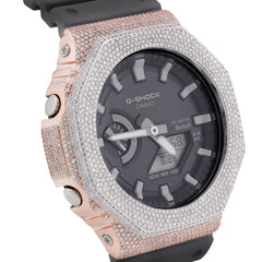 Mens Casio G-Shock GA2100 5CTW Natural Diamond Grey Strap Rose Bezel Watch